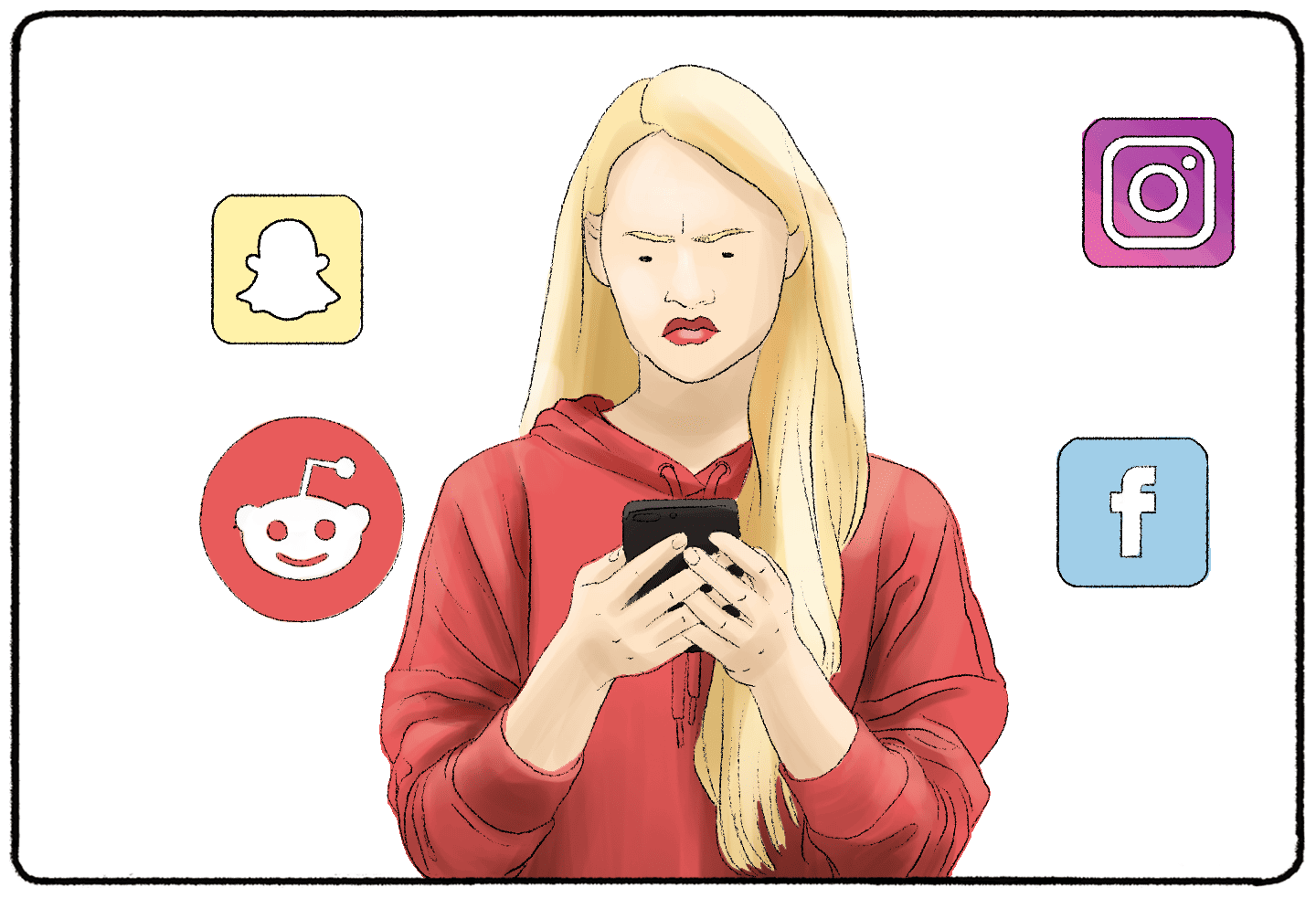 girl frustrated by social media 