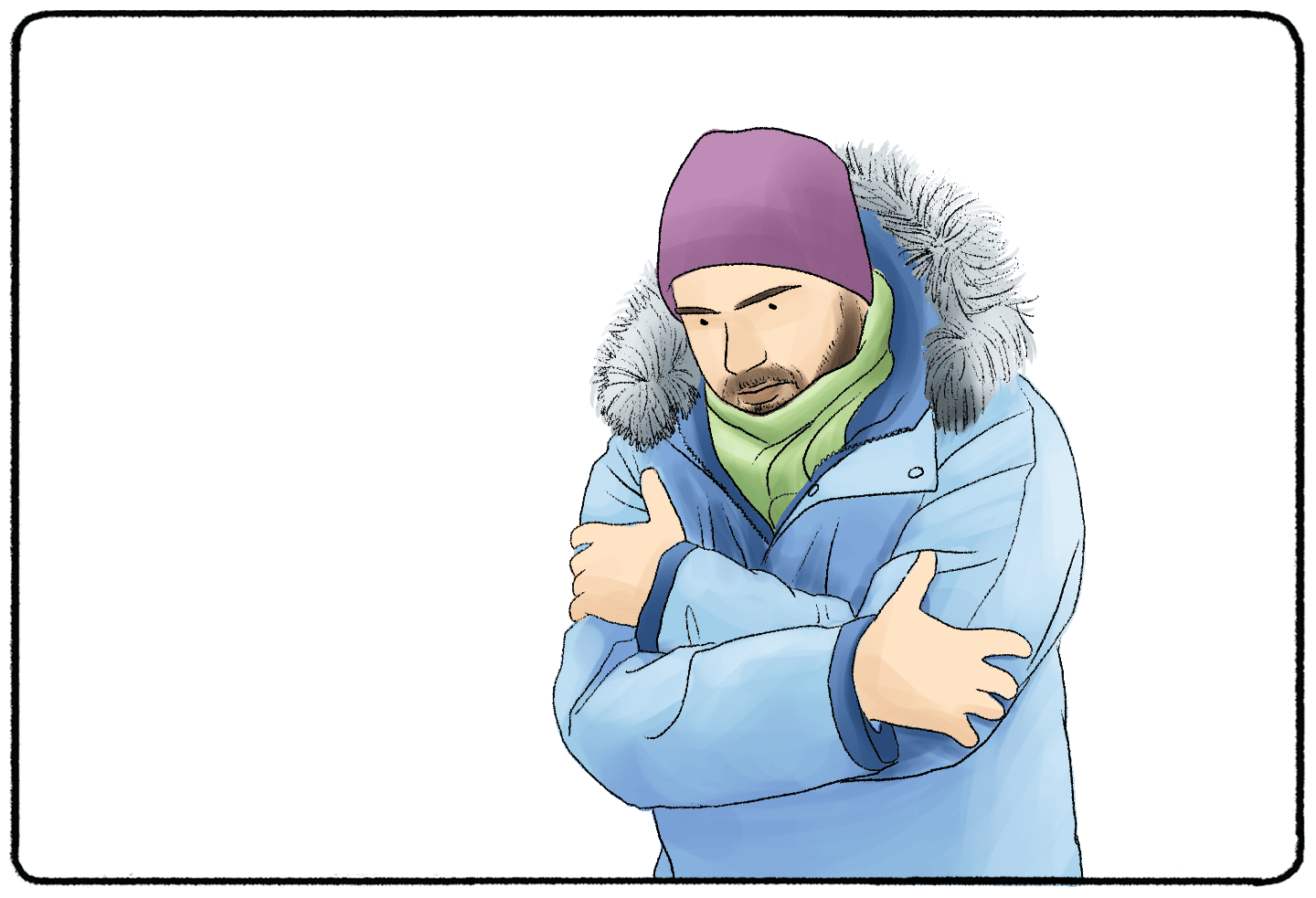 a man in the cold 
