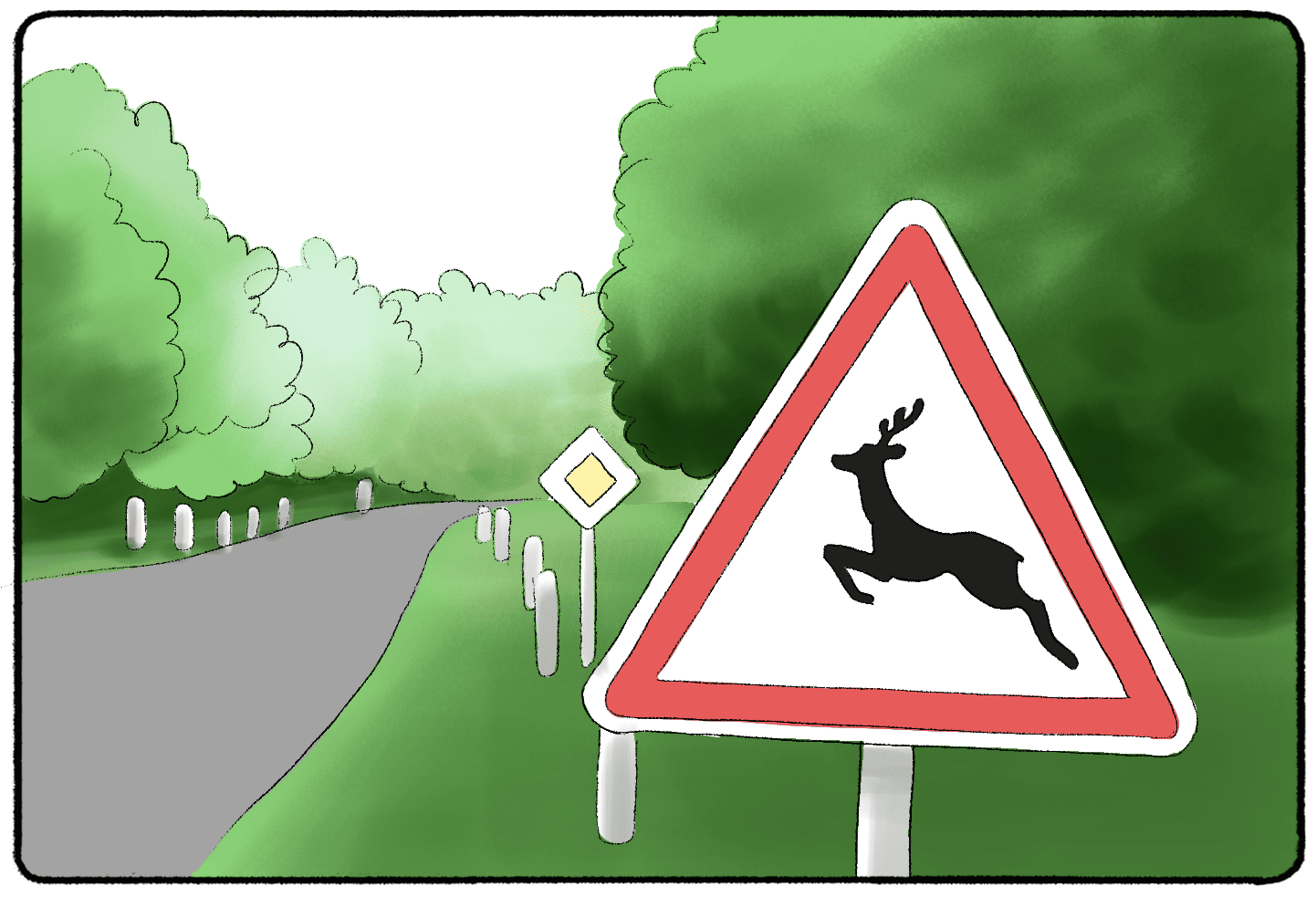 deer sign warning drivers