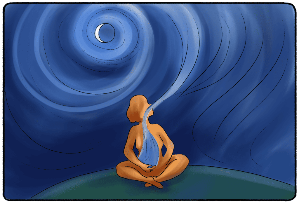 a person meditating