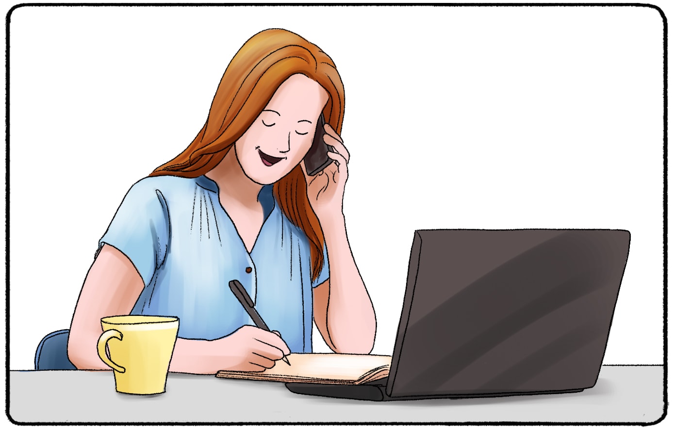 woman making a sales call