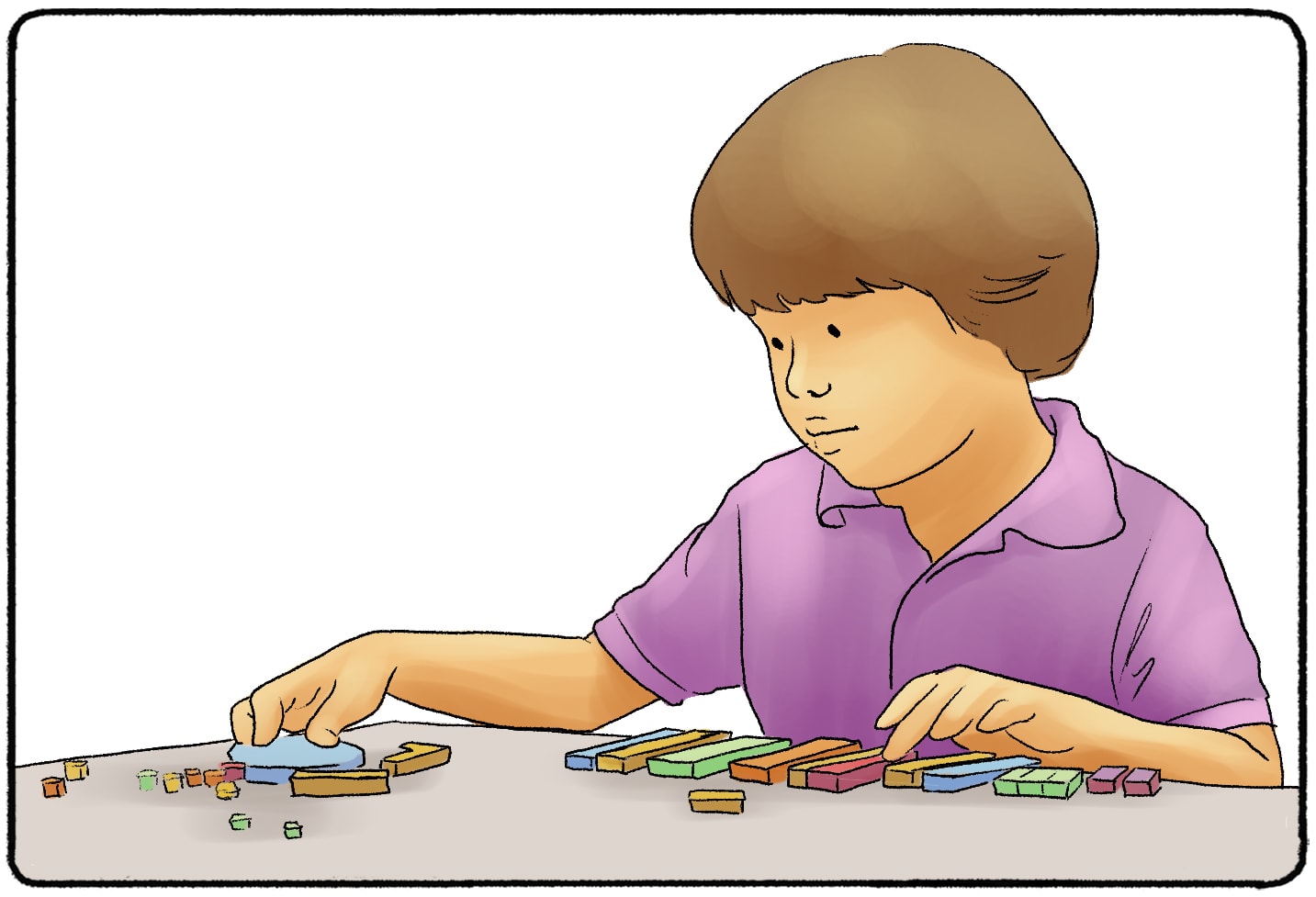 child arranging a puzzle 