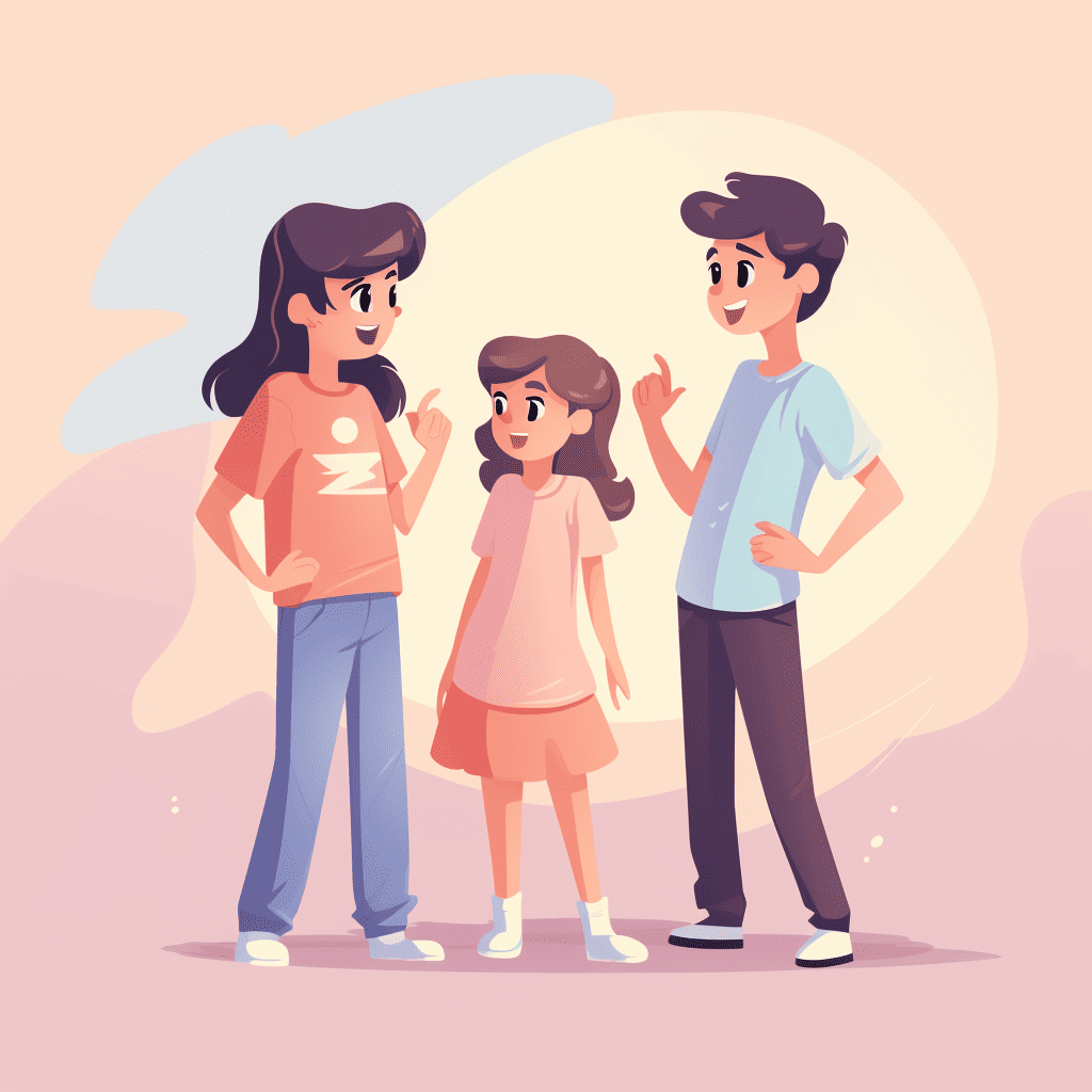 illustration of three kids arguing