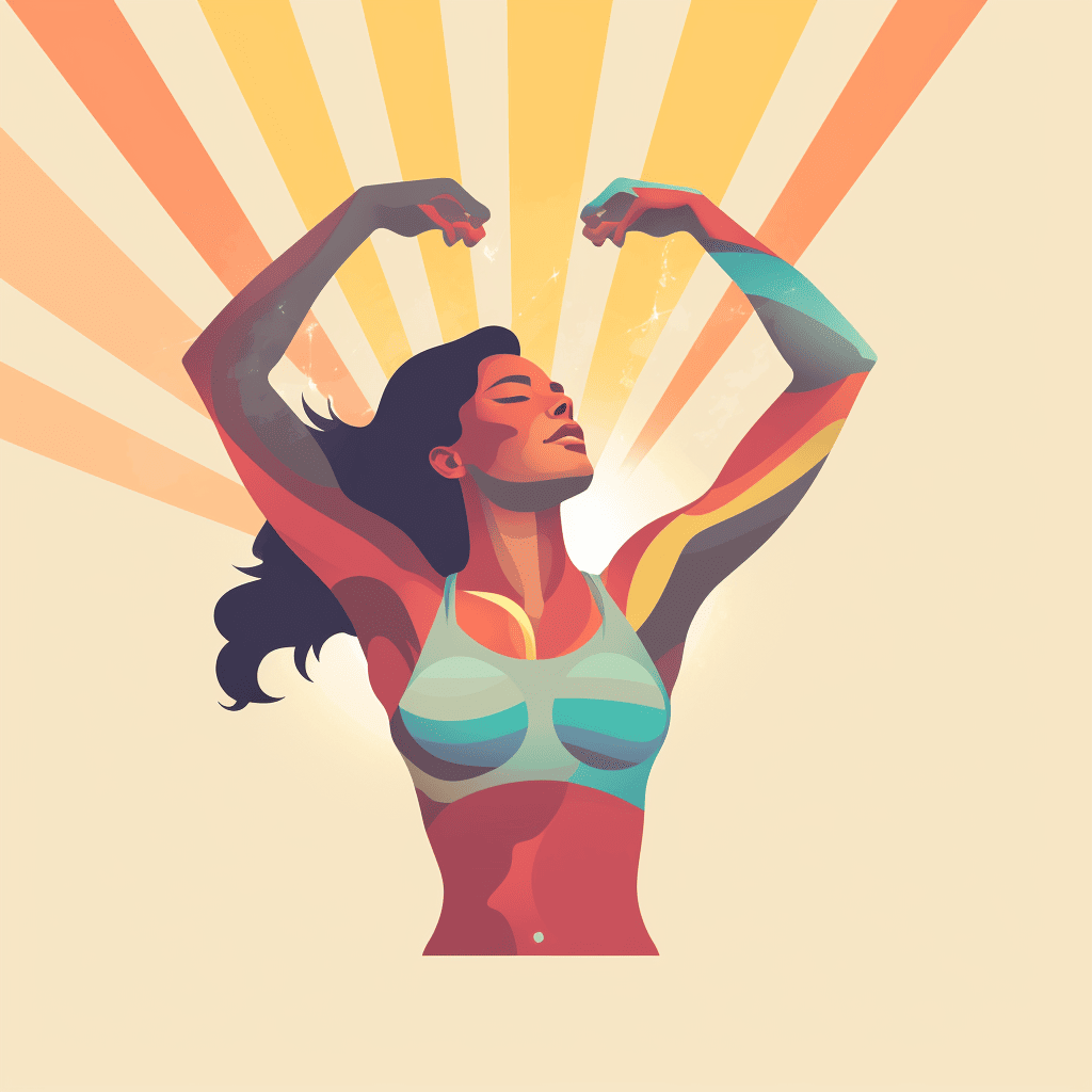 woman flexing her muscles