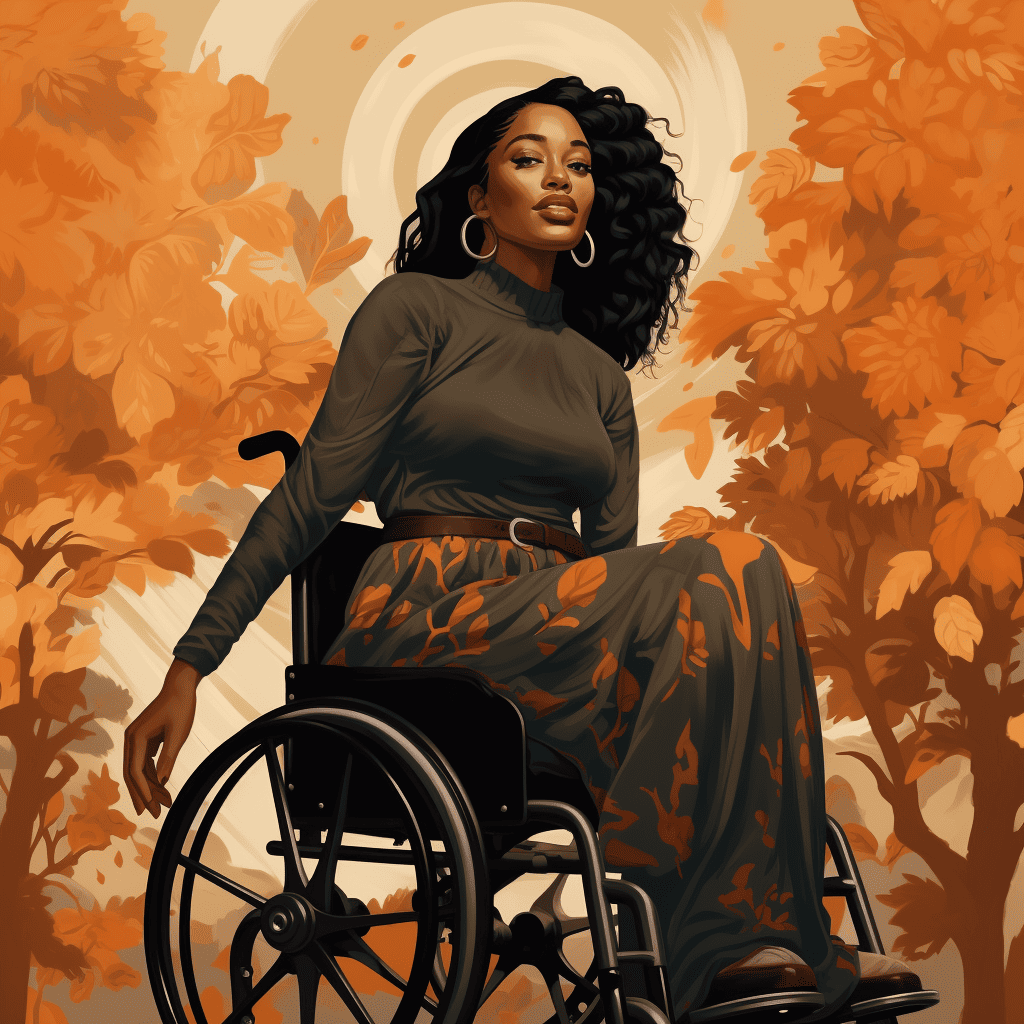 black woman in a wheelchair