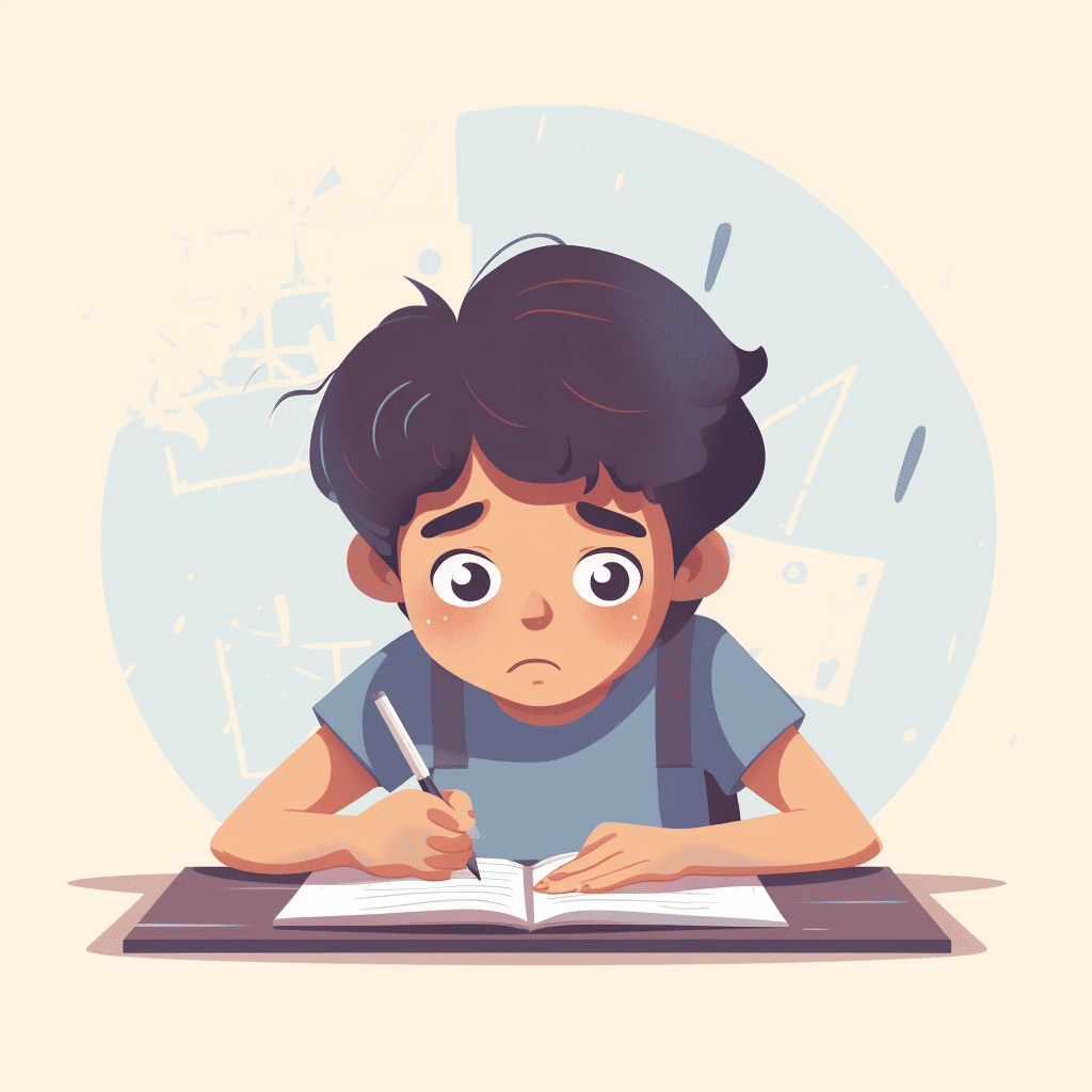 child struggling to write
