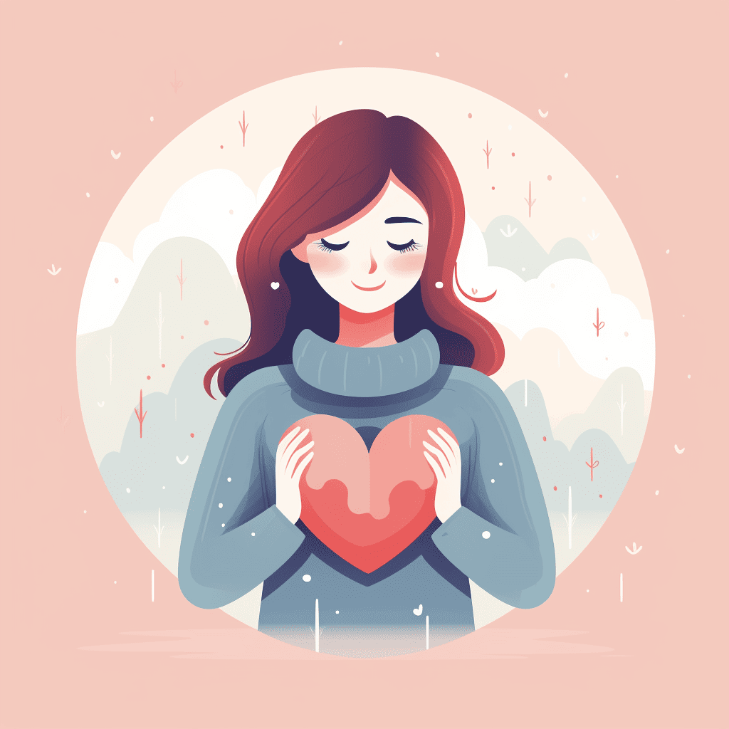 girl holding a heart