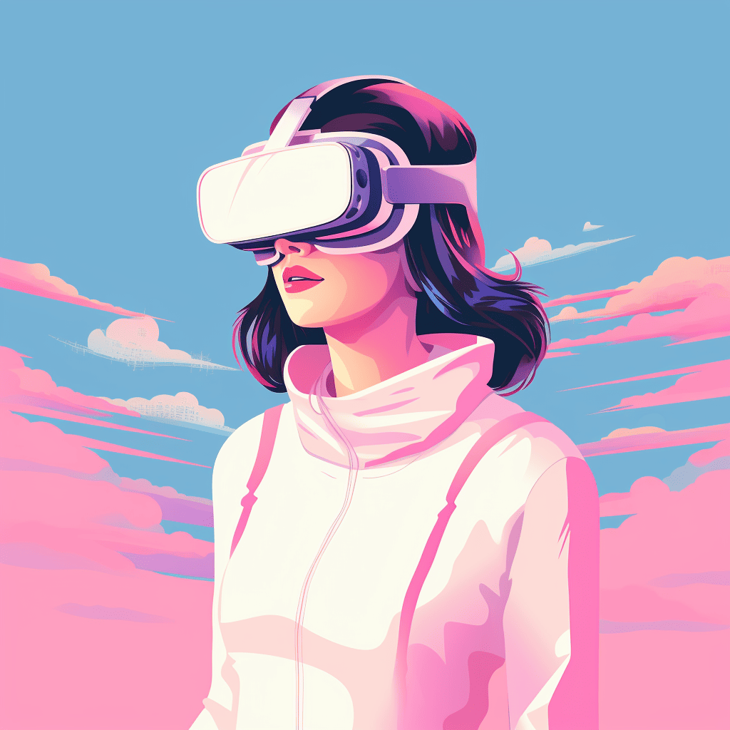 girl wearing a virtual reality headset