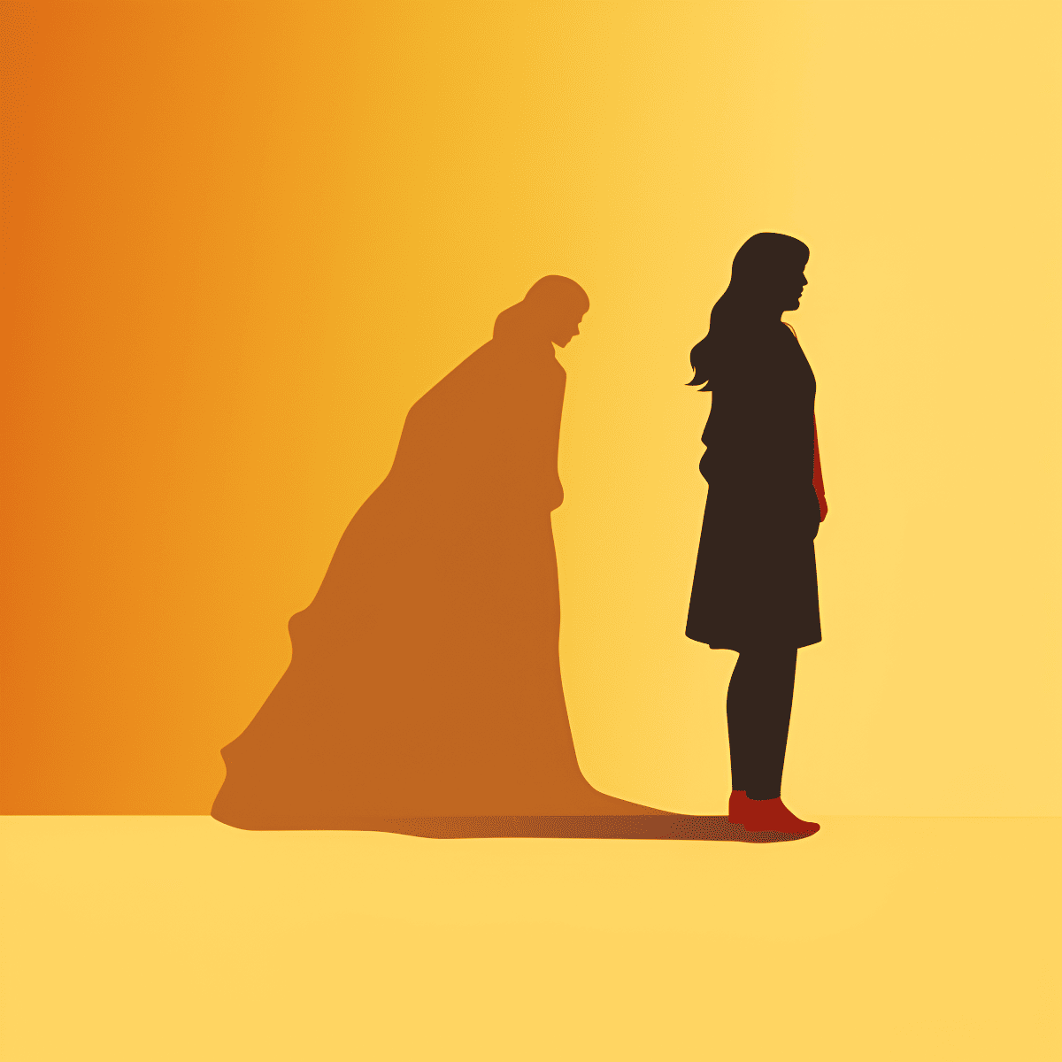 a woman and her shadow