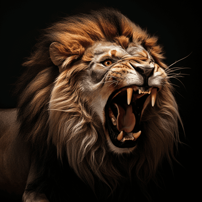 aggressive lion