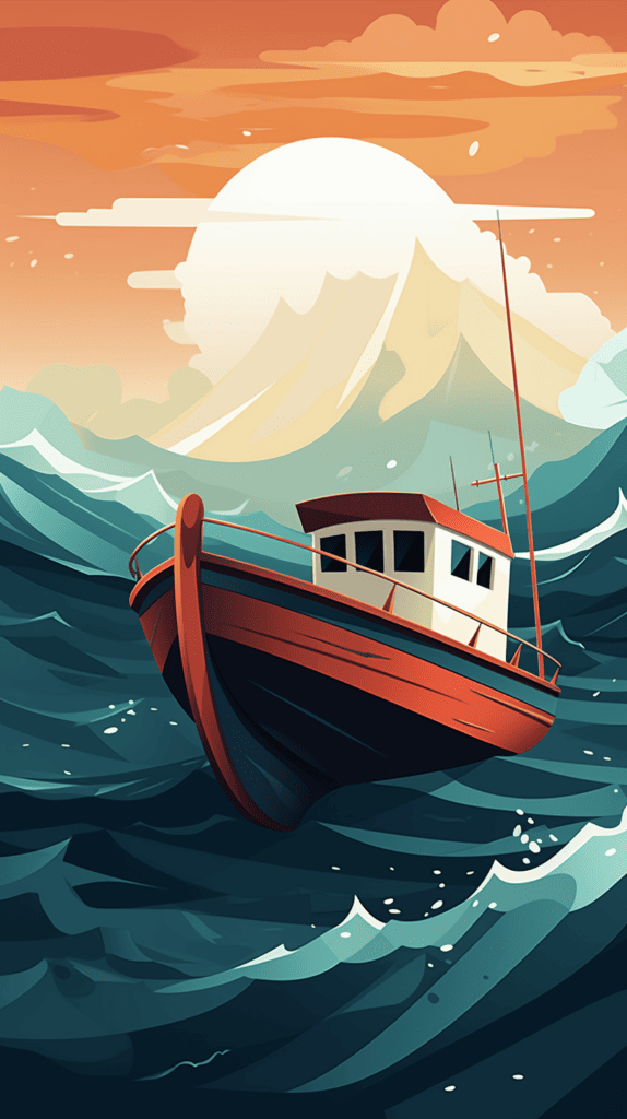 boat on windy waters