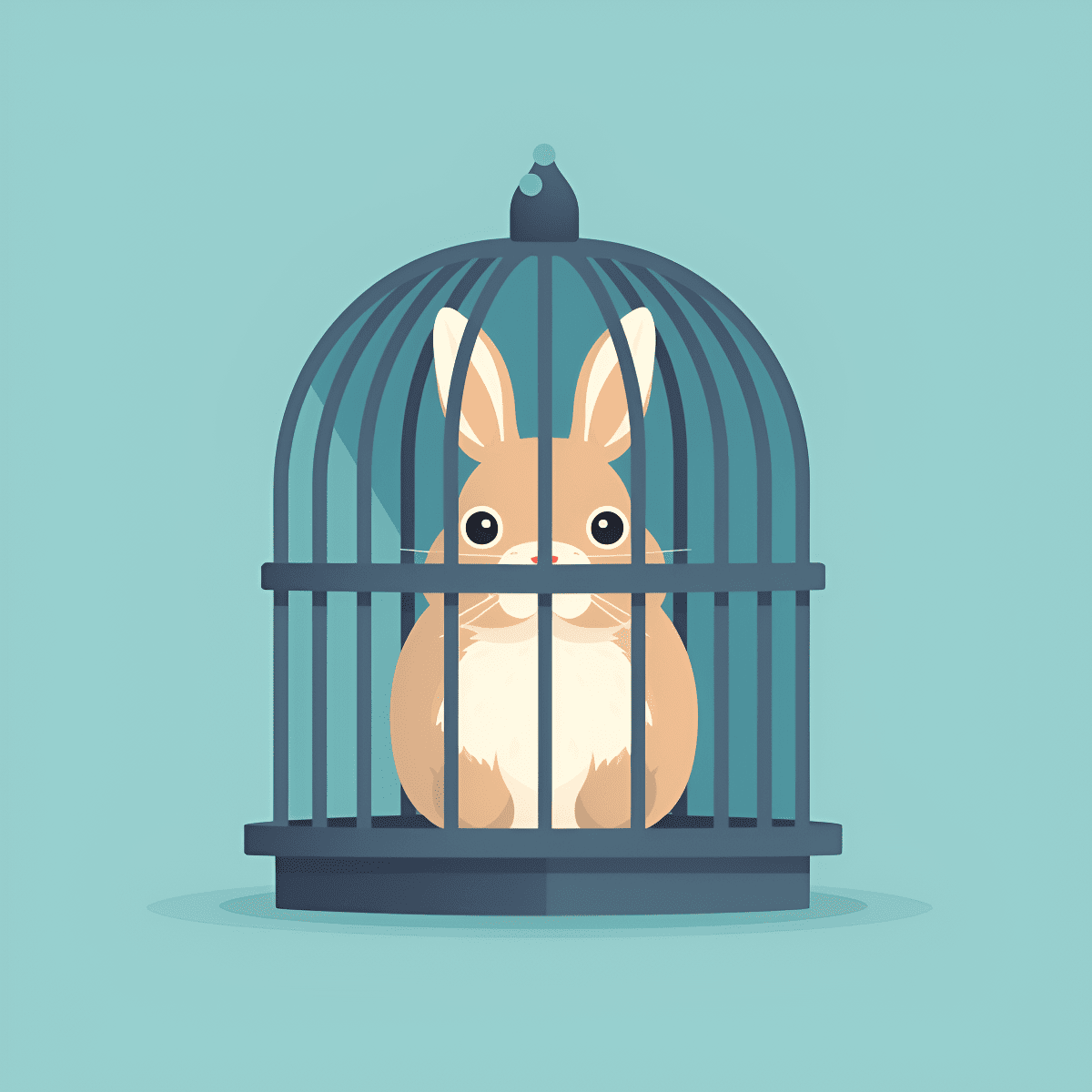 bunny in a cage
