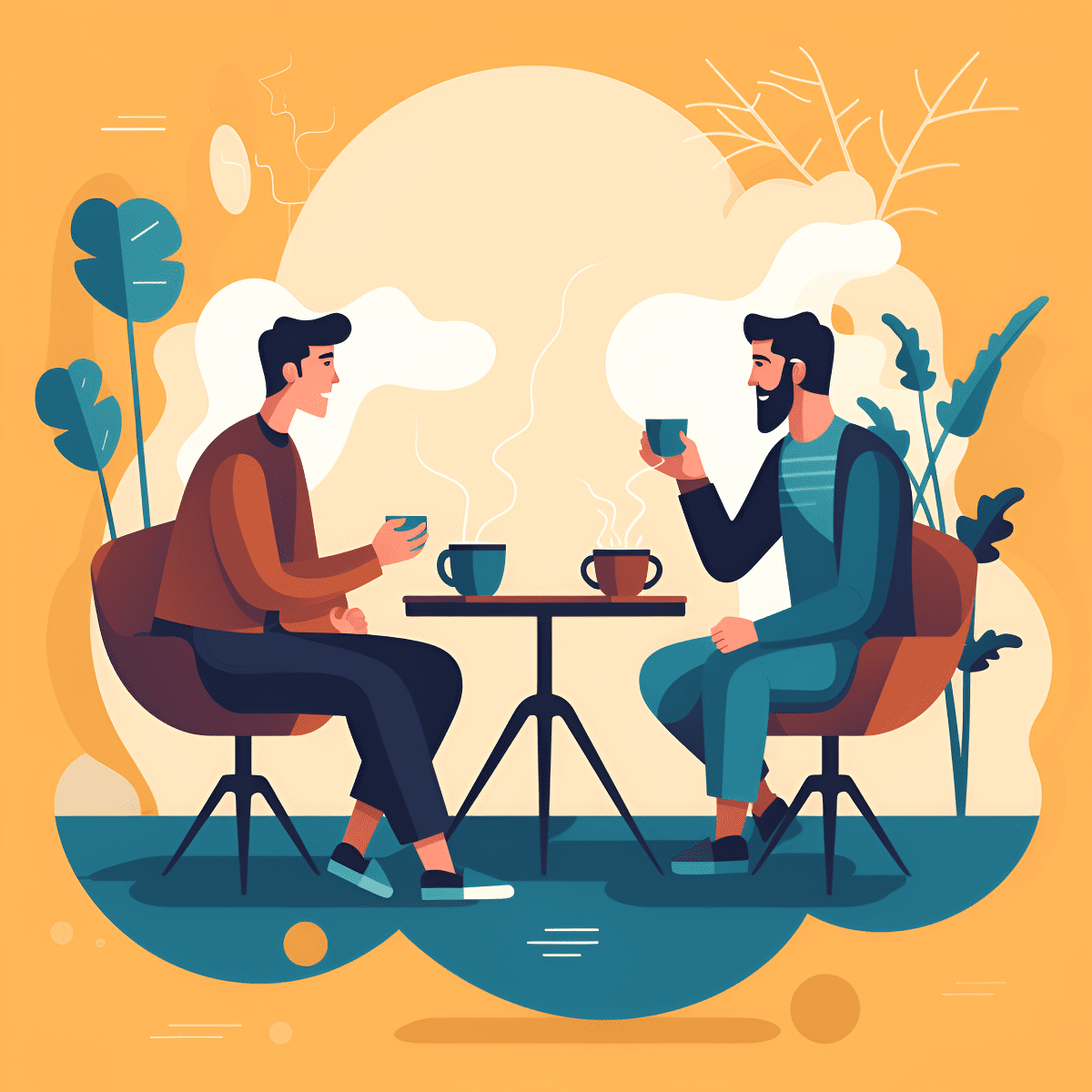 friends chatting over coffee