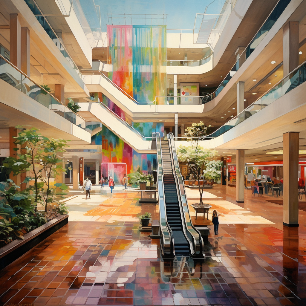 painting of a mall
