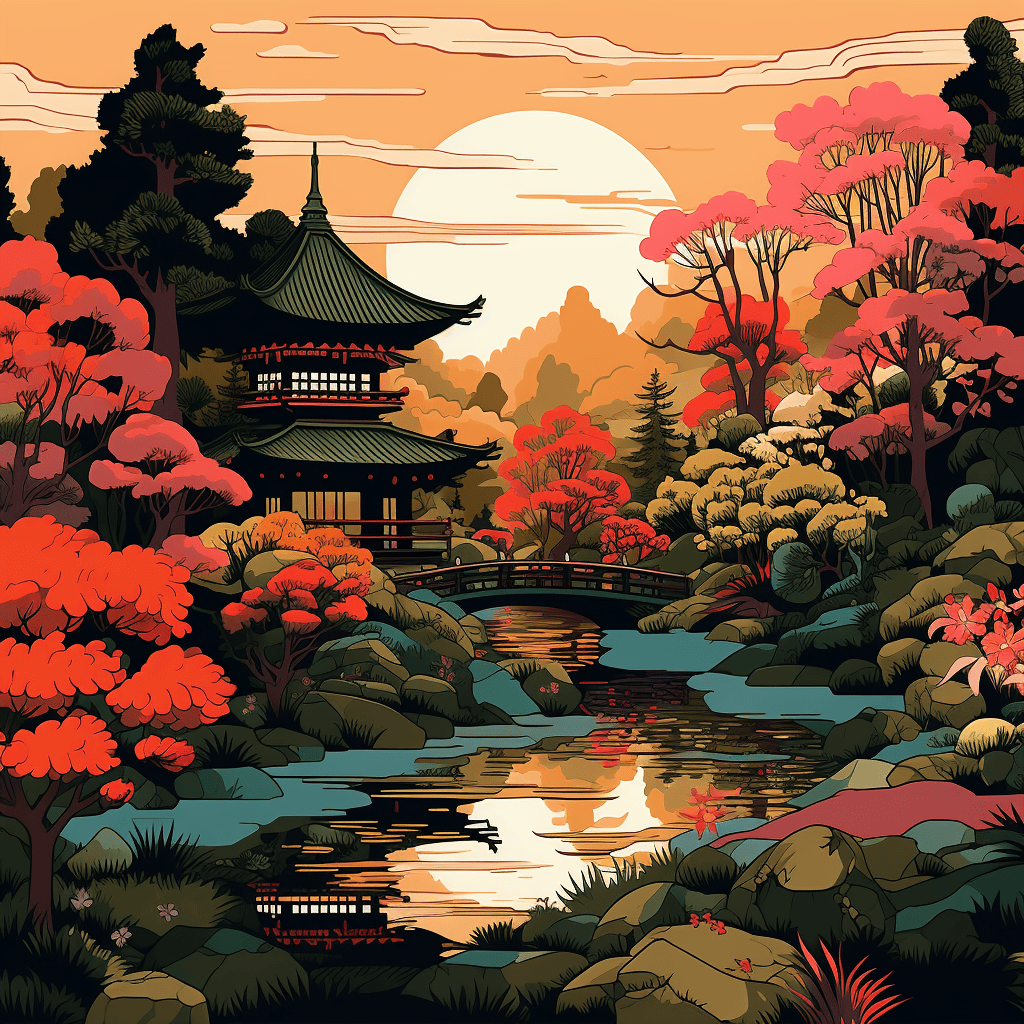 peaceful japanese garden