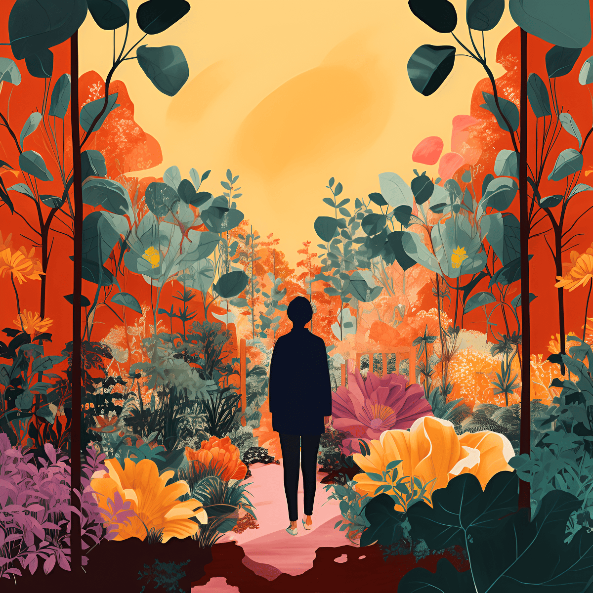 person in a garden