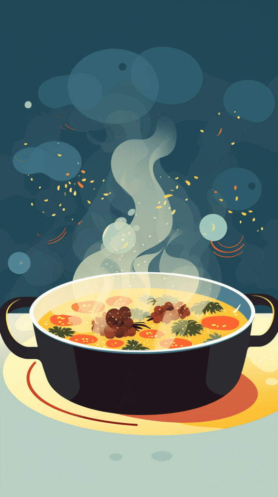 steaming meal