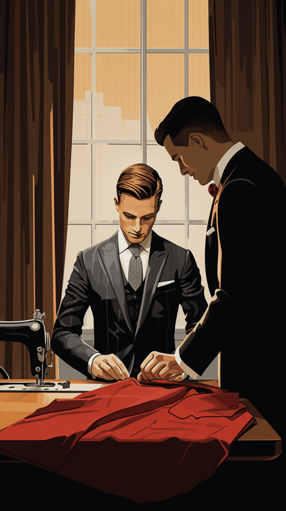 two men tailoring a suit
