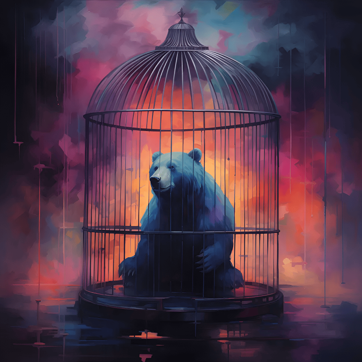 a bear in a cage