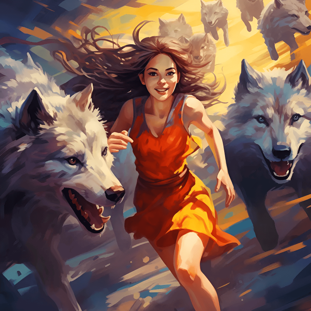 a girl running with wolves