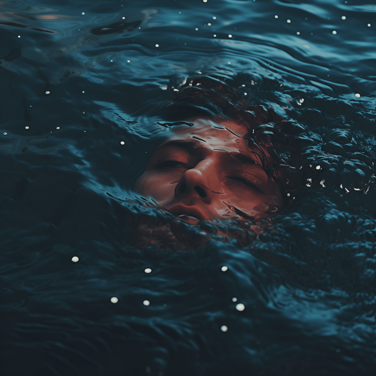 a person drowning in sea