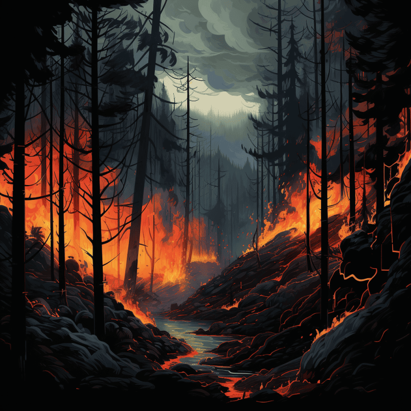 wildfire consumes the whole forest