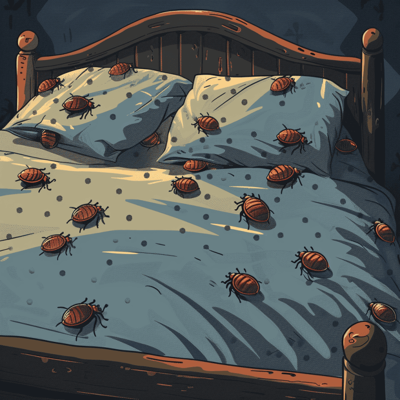 bed bugs on the room
