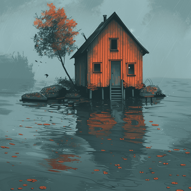 house in the middle of the river
