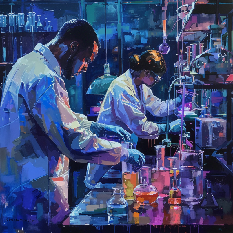 scientists working in the lab